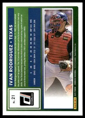2025 Donruss Ivan Rodriguez #21 Baseball - Baseball Card Single