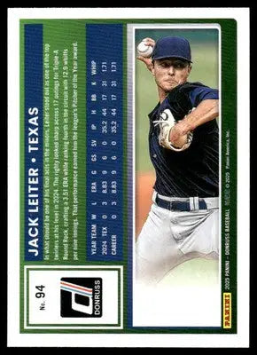 2025 Donruss Jack Leiter #94 Baseball - Baseball Card Single