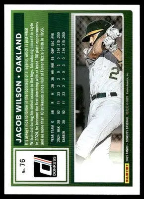 2025 Donruss Jacob Wilson #76 Baseball - Baseball Card Single