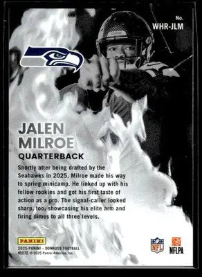 2025 Donruss Jalen Milroe #WHR-JLM White Hot Rookies Seattle Seahawks