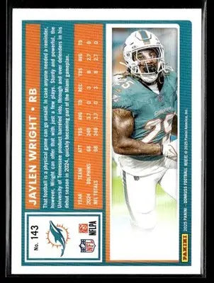 2025 Donruss Jaylen Wright #143 Miami Dolphins - Football Card Single