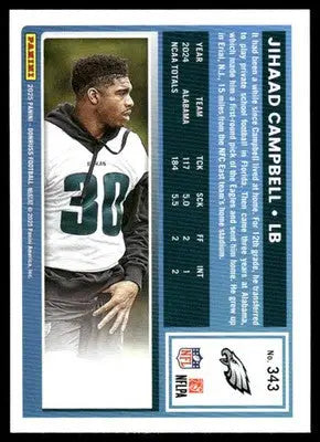 2025 Donruss Jihaad Campbell #343 Press Proof Green Football - Football Card Single