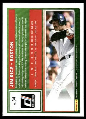 2025 Donruss Jim Rice #34 Baseball - Baseball Card Single
