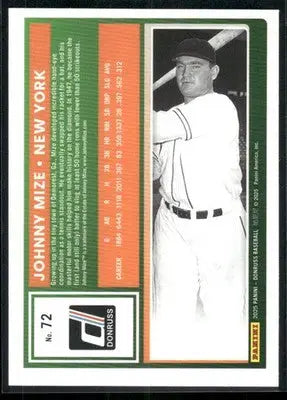 2025 Donruss Johnny Mize #72 Red Blue Baseball - Baseball Card Single