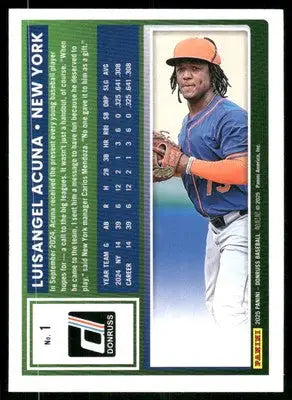 2025 Donruss Luisangel Acuna #1 Baseball - Baseball Card Single