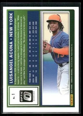 2025 Donruss Luisangel Acuna #No. 1 Rated Rookie Optic Baseball - Baseball Card Single