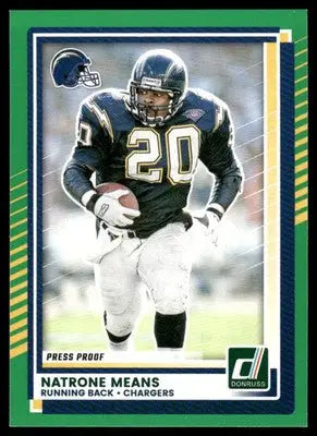 2025 Donruss Natrone Means #288 Press Proof Green Football - Football Card Single