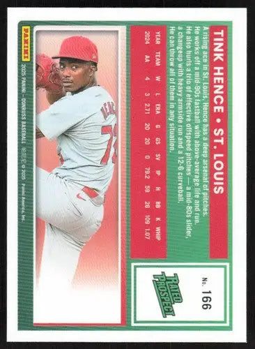 2025 Donruss Optic #166 Tink Hence NM-MT RC Rookie Cardinals Rated Pros ID:79822 - Baseball Card Single