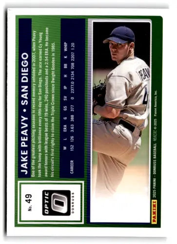 2025 Donruss Optic #49 Jake Peavy NM-MT Padres ID:78971 - Baseball Card Single