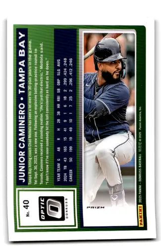 2025 Donruss Optic Circles #40 Junior Caminero NM-MT Rays ID:78566 - Baseball Card Single