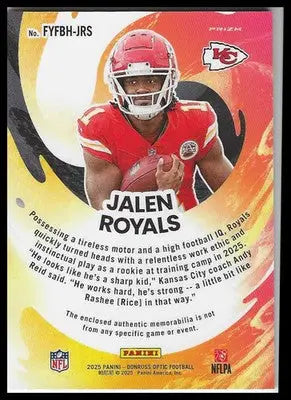 2025 Donruss Optic First Year Fresh Blue Hyper #FYFBH-JRS Jalen Royals