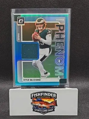 2025 Donruss Optic Kyle McCord #RPBH-KMD Rookie Phenoms Neon Blue Prizm MEM RC - Football Card Single