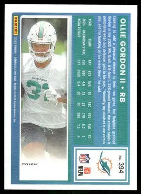2025 Donruss Optic Ollie Gordon II #394 Pink Football - Football Card Single