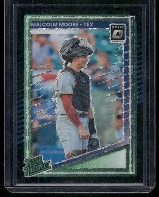 2025 Donruss Optic Prizm Malcolm Moore #124 Black Circles Rated Prospect - Football Card Single