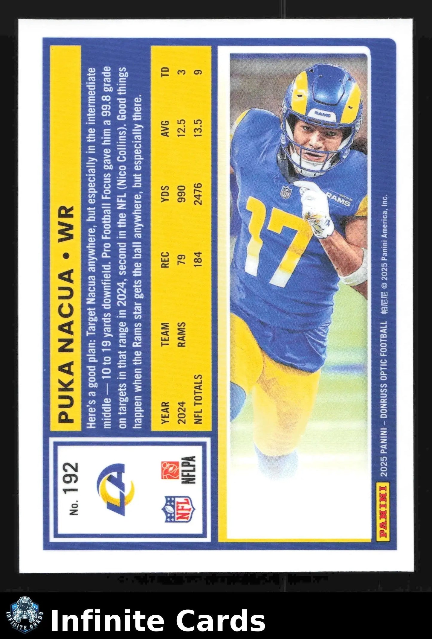 2025 Donruss Optic PUKA NACUA #192 Los Angeles Rams - Football Card Single