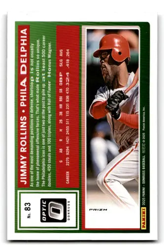 2025 Donruss Optic Shock #83 Jimmy Rollins NM-MT Phillies ID:80500 - Baseball Card Single