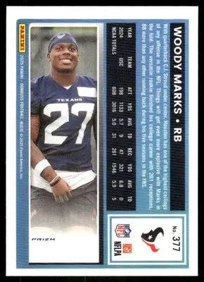 2025 Donruss Optic Woody Marks #377 Pink Football - Football Card Single