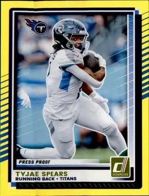 2025 Donruss Press Proofs Yellow #256 Tyjae Spears - Football Card Single