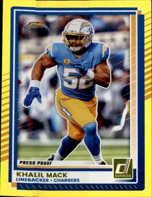2025 Donruss Press Proofs Yellow #88 Khalil Mack - Football Card Single