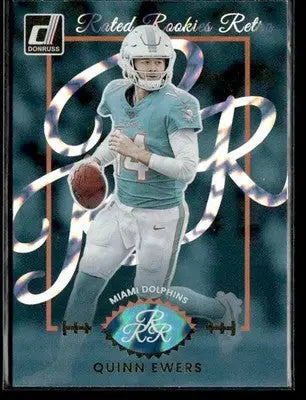2025 Donruss Quinn Ewers #13 Rated Rookies Retro Miami Dolphins