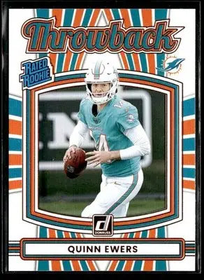 2025 Donruss Quinn Ewers #4 Rated Rookies Throwback Miami Dolphins - Football Card Single
