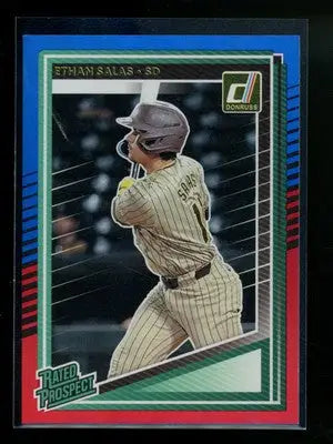 2025 Donruss Rated Prospect Ethan Salas #199 Red & Blue Baseball - Baseball Card Single