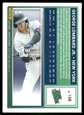 2025 Donruss Rated Prospect George Lombard Jr. #108 Baseball - Baseball Card Single