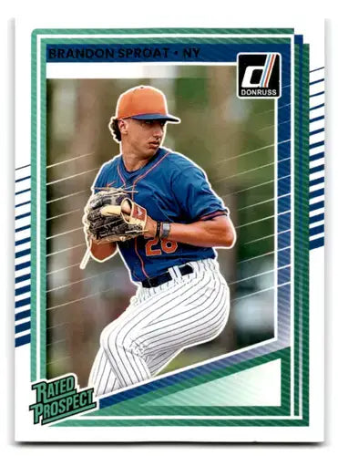 2025 Donruss Rated Prospects #119 Brandon Sproat NM-MT RC Rookie Mets R ID:80505 - Baseball Card Single