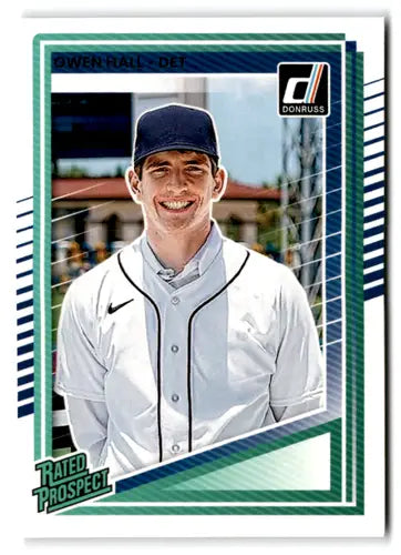 2025 Donruss Rated Prospects #130 Owen Hall NM-MT RC Rookie Tigers Rate ID:78554 - Baseball Card Single
