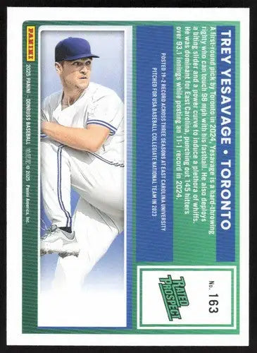 2025 Donruss Rated Prospects #163 Trey Yesavage NM-MT RC Rookie Blue Ja ID:80508 - Baseball Card Single