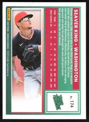 2025 Donruss Rated Prospects #174 Seaver King NM-MT RC Rookie Nationals ID:79452 - Baseball Card Single