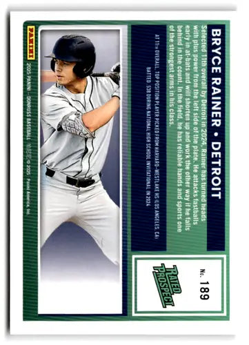 2025 Donruss Rated Prospects #189 Bryce Rainer NM-MT RC Rookie Tigers R ID:78562 - Baseball Card Single