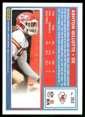 2025 Donruss Rated Rookie Ashton Gillotte #353 Press Proof Green Football - Football Card Single