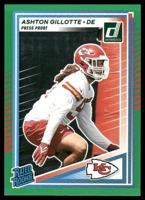 2025 Donruss Rated Rookie Ashton Gillotte #353 Press Proof Green Football - Football Card Single