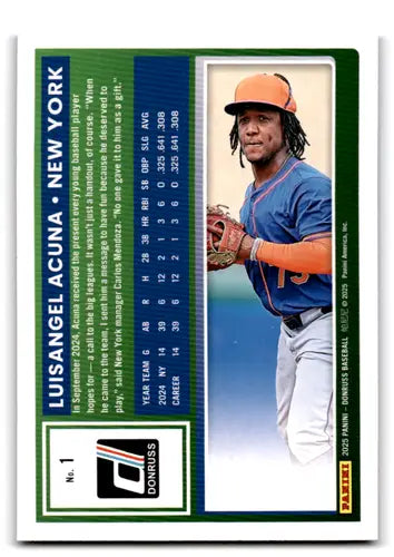 2025 Donruss Red and Blue #1 Luisangel Acuna NM-MT Mets ID:78583 - Baseball Card Single