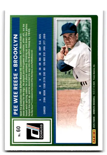 2025 Donruss Red and Blue #60 Pee Wee Reese NM-MT Dodgers ID:78584 - Baseball Card Single