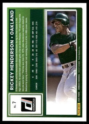 2025 Donruss Rickey Henderson #7 Baseball - Baseball Card Single