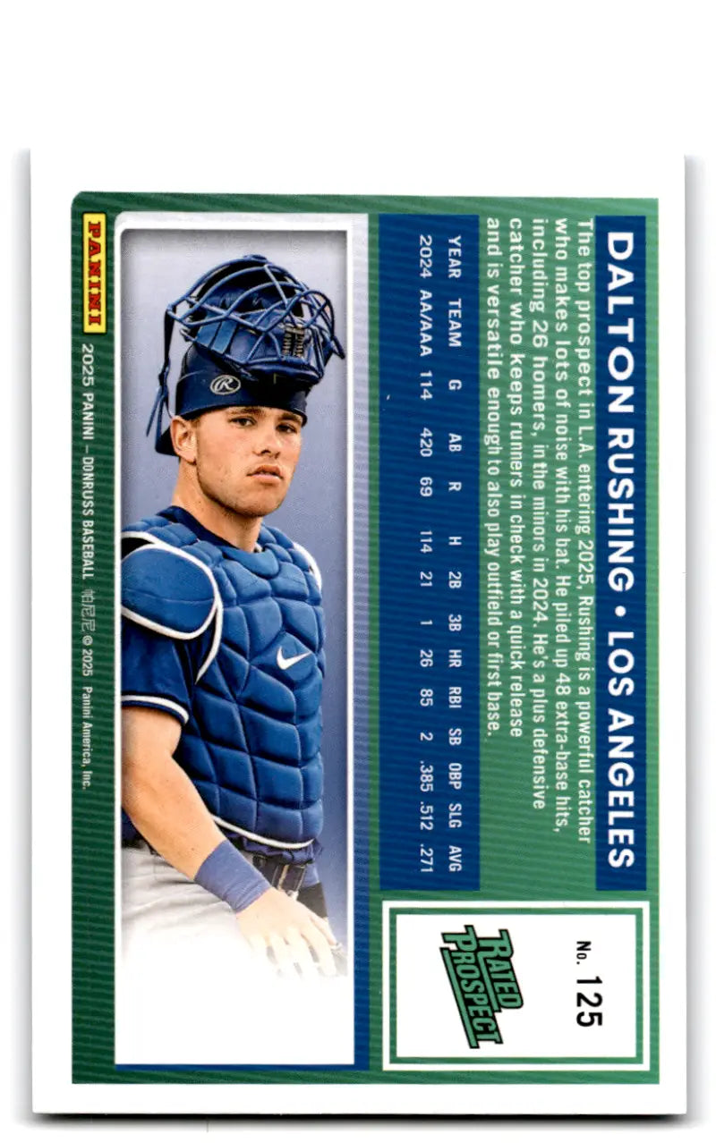 2025 Donruss Rockets #125 Dalton Rushing NM-MT RC Rookie Dodgers Rated ID:78567 - Baseball Card Single