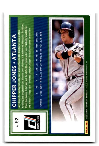 2025 Donruss Rockets #92 Chipper Jones NM-MT Braves ID:78568 - Baseball Card Single