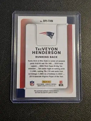 2025 Donruss #RPJ-THN TreVeyon Henderson Rookie Phenom Jerseys - Football Card Single