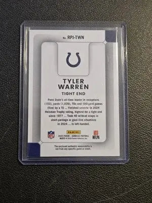 2025 Donruss #RPJ-TWN Tyler Warren Rookie Phenom Jerseys - Football Card Single