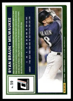 2025 Donruss Ryan Braun #59 Baseball - Baseball Card Single
