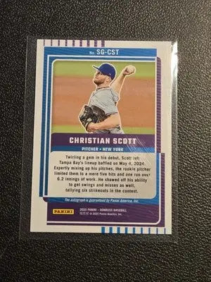 2025 Donruss #SG-CST Christian Scott Signature Series Team - Ball in R/hand - Baseball Card Single