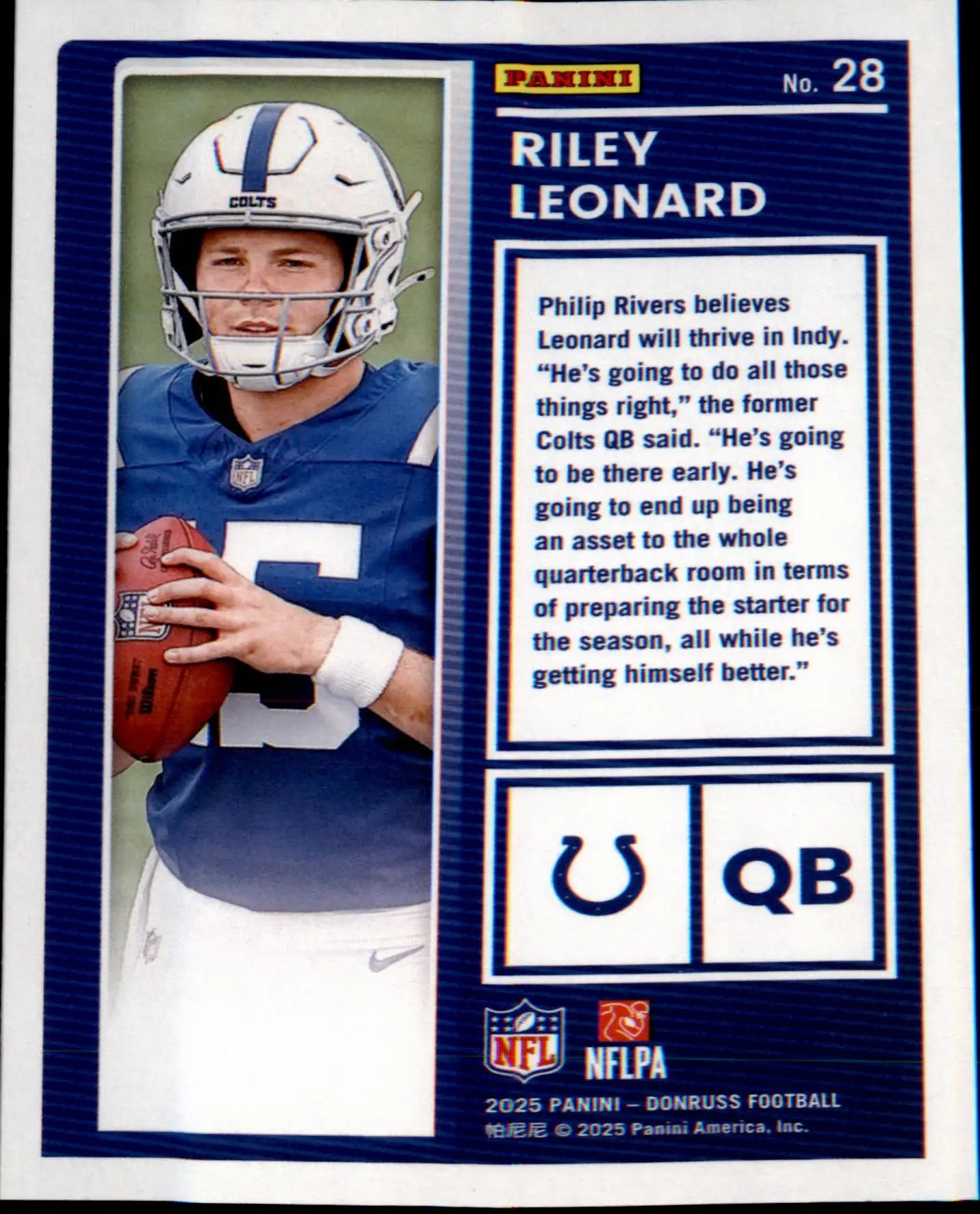 2025 Donruss The Rookies #28 Riley Leonard - Football Card Single