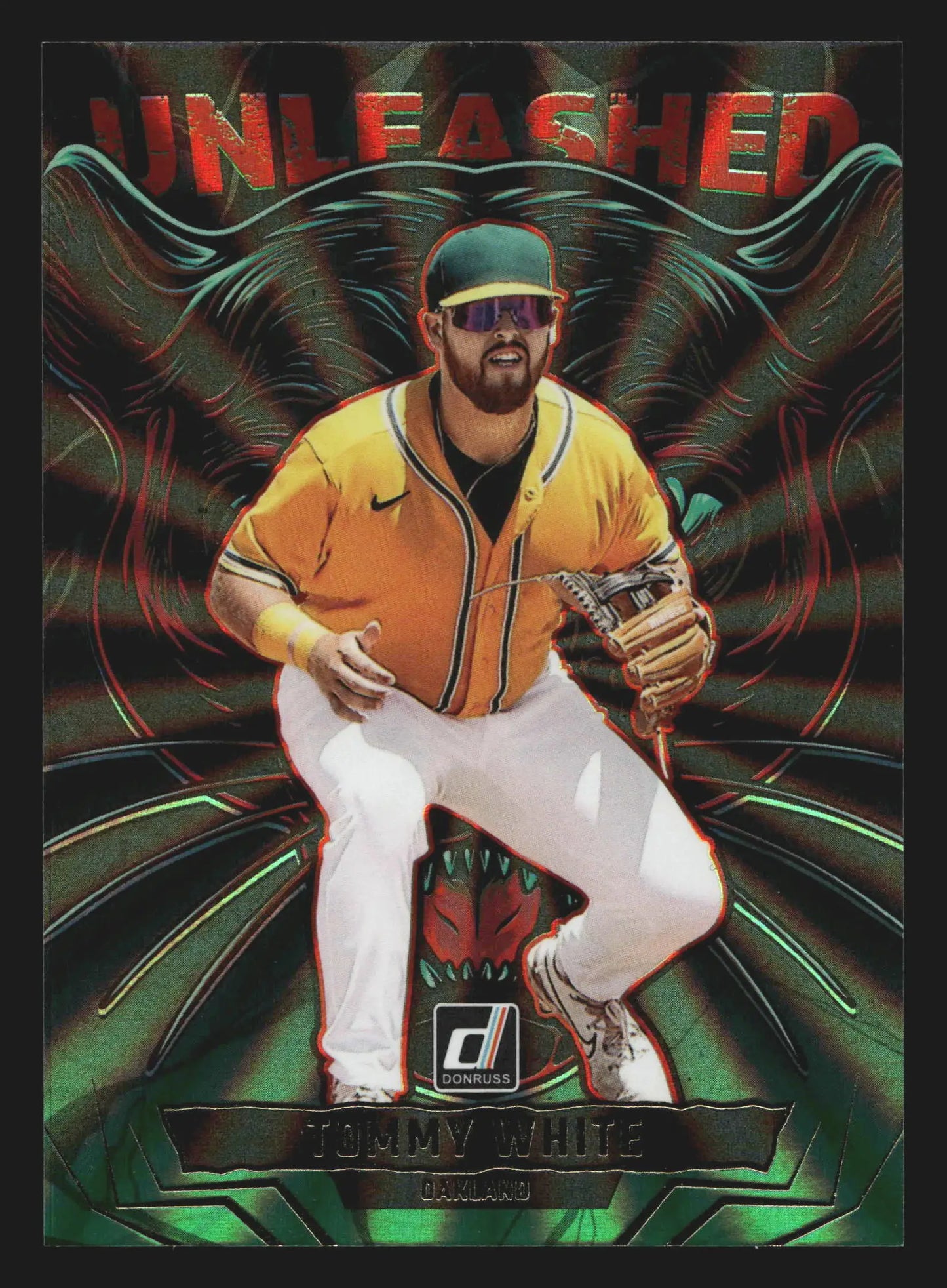 2025 Donruss Unleashed #7 Tommy White Green Laser Oakland Athletics - Baseball Card Single