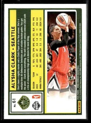2025 Donruss WNBA Alysha Clark #61 Green Laser Seattle Storm - Basketball Card Single