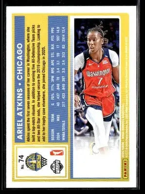 2025 Donruss WNBA Ariel Atkins #74 Chicago Sky - Basketball Card Single