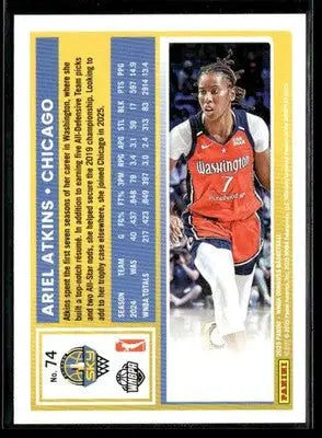2025 Donruss WNBA Ariel Atkins #74 Holo Chicago Sky - Basketball Card Single
