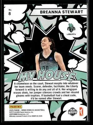 2025 Donruss WNBA Breanna Stewart #8 My House New York Liberty - Basketball Card Single