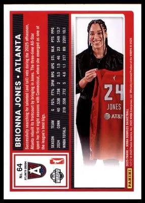 2025 Donruss WNBA Brionna Jones 64 Atlanta Dream - Basketball Card Single